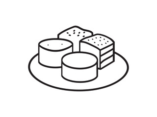 Date Cake Minimalist Line Art