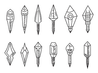Drill Bit Technical Line Art