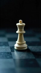 A lone chess piece, a white pawn, stands poised on a dark square, ready for its next move The image evokes strategy, anticipation, and the beginning of a game , texture, challenge, potential