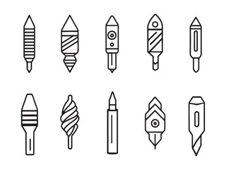 End Mill Vector Icons for Machining