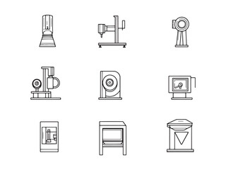 Modern Line Icons for Fabrication Shop