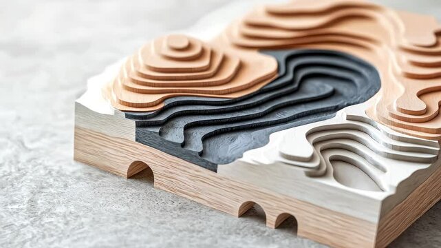 Layered 3D Topographic Model Demonstration