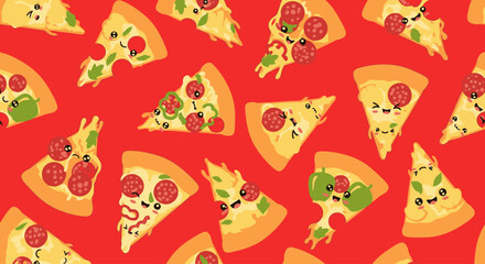 Pizza Slice Pattern: Fun Food Background