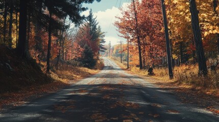 Obraz premium Autumnal Country Road