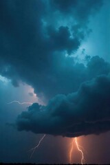 Obraz premium Ominous, dark storm clouds gather, heavy with impending rain, creating a dramatic, moody sky Perfect for weather, nature, and atmospheric imagery , cumulus, heavy clouds