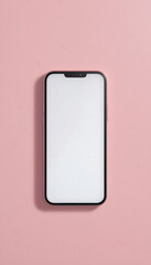 mockup of a smartphone with blank white screen.