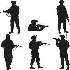 Naklejka premium Veteran Soldier Vector and silhouette Illustration white color background
