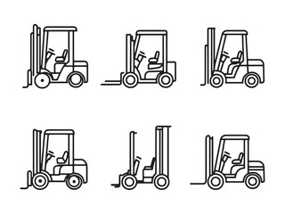 Forklift Vector Icon Set