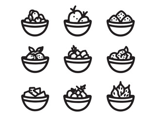 Fruit Crumble Minimalist 2D Line Illustration