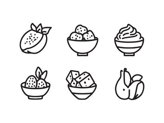 Fruit Crumble Minimalist 2D Line Art