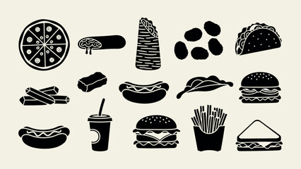 A set of fast food items