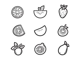 Fruit Sorbet Minimalist 2D Line Art