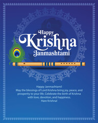 Festive Design Celebrating Krishna Janmashtami with Vibrant Colorful Artwork