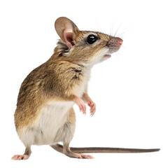 A close-up of a seahorse with a curled tail and distinct features. The seahorse has a textured body and is set against a black background.