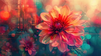 Vibrant dahlia in artistic setting