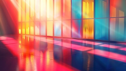 Vibrant interior, colorful reflections