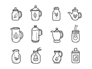 Hot Water Bottle Minimalist 2D Line Illustration