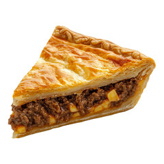 Mince and cheese pie isolated on transparent background