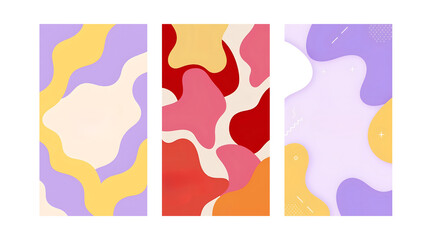 Playful Abstract Pastel Background Set Modern Youthful Aesthetic