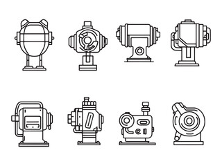 Hydraulic Pump Ultra Minimalist 2D Line Art Version