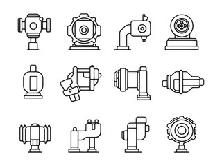 Hydraulic Pump Ultra Minimalist 2D Line Art Version