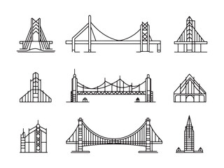 Bridge ultra minimalist 2D line art