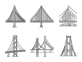 Bridge ultra minimalist 2D line art variation