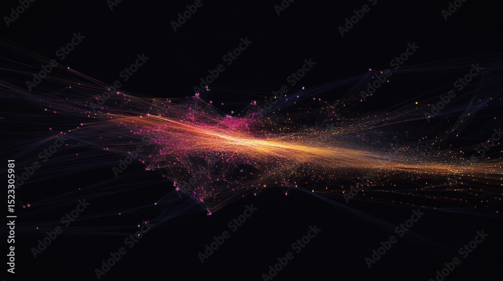 Wall mural abstract digital flow. abstract fractal background