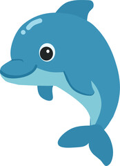 Blue dolphin cartoon
