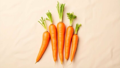 fresh carrots on a wooden table
