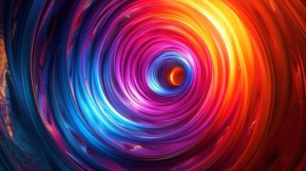 Vibrant swirling colors in concentric circles