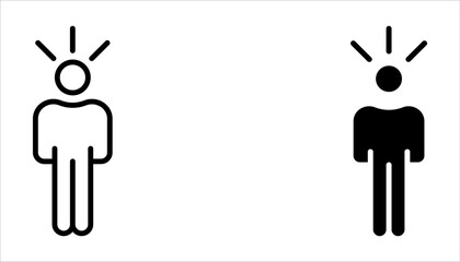 People, human, person thin line icon set, vector illustration on white background.