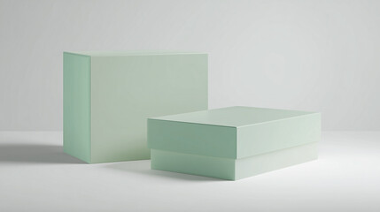 Pastel green gift box design isolated on white background