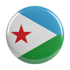Glossy Round Djibouti Flag Button Pin : A Vivid Representation of National Pride and Identity