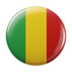 Fototapeta premium Glossy Round Mali Flag Button Badge : Vibrant Colors, Patriotic Design, Perfect Souvenir