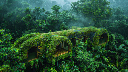 Concealed Wilderness Retreat: Aerial Perspective