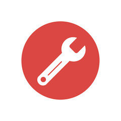 Wrench Icon in Red Circle