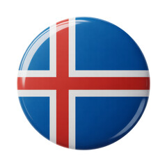 Obraz premium Glossy Icelandic Flag Button Pin - A Stunning Representation of Icelandic National Pride and Identity