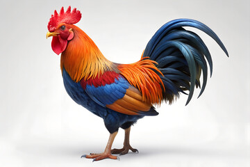 Fototapeta premium Vibrant Rooster A Stunning Display of Colorful Feathers