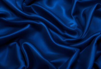 Obraz premium Deep Blue Silk Fabric Rich Texture and Elegant Drape