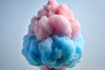 Obraz premium Pink and Blue Cotton Candy A Sweet and Delightful Treat