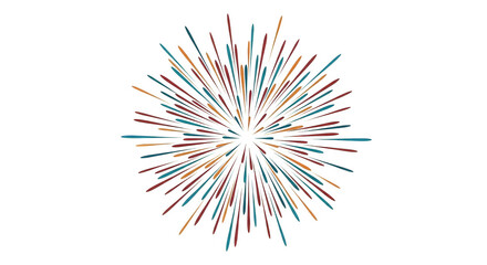 Abstract bursts of color radiate outwards in a dynamic, visually arresting composition on black.