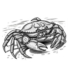 cooked crab on white