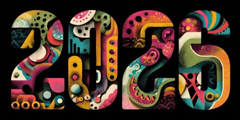 Obraz premium Happy new year 2026. Holiday Background from 2026