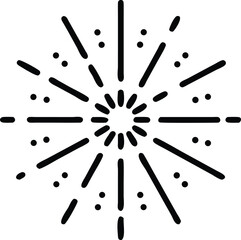 Dynamic viral burst icon design with dotted elements representing growth and spread.