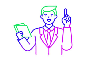 businessman with a pen