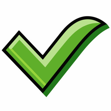 recommend clip art: Green Checkmark Icon vibrant green checkmark graphic with bold black outline The design stylized and simple conveying approval confirmation checkmark check icon graphic green symbol