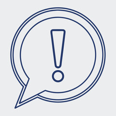 Exclamation mark inside speech bubble symbolizing alert and information