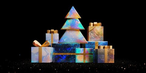 Stacked colorful gift boxes in bright daylight, ideal for holiday, celebration, and festive themes.