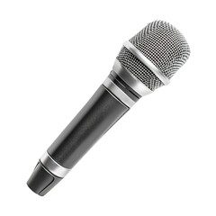 Close-up of a modern microphone isolated on tranparent background.